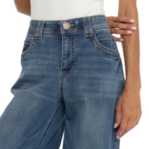 NEW Democracy AbTechnology Wide Leg Fixed Cuff Jeans - High Rise 1125 3S - Picture 5 of 6